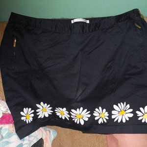 Liz Claiborne golf skirt 18W black white yellow cotton poly preworn NICE!